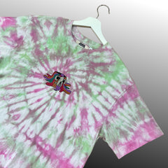 Green/Pink Spiral Tie-Dye T-Shirt