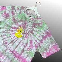 Green/Pink Spiral Tie-Dye T-Shirt