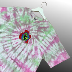 Green/Pink Spiral Tie-Dye T-Shirt