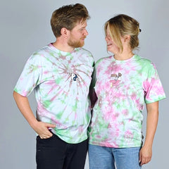 Green/Pink Spiral Tie-Dye T-Shirt