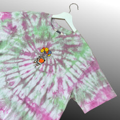 Green/Pink Spiral Tie-Dye T-Shirt