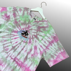 Green/Pink Spiral Tie-Dye T-Shirt