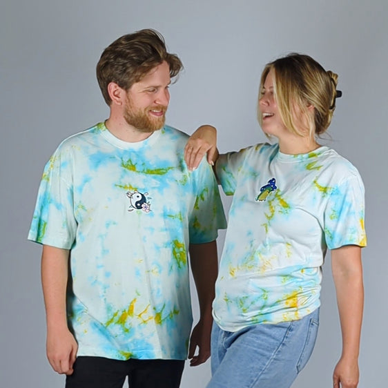 Sharp Paradise Blue & Yellow Tie-Dye T-Shirt