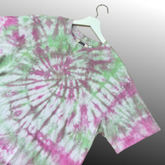 Green/Pink Spiral Tie-Dye T-Shirt