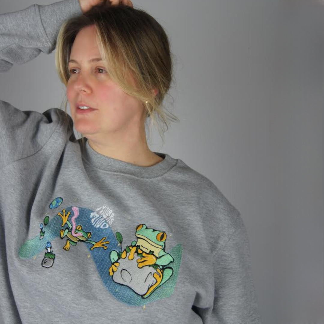 Space Frog Sweater - Grey