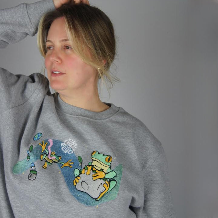 Space Frog Sweater - Grey