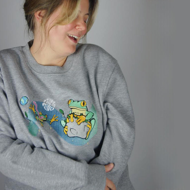 Space Frog Sweater - Grey